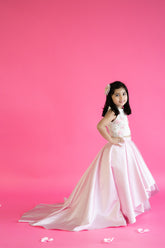 White and Pink lehenga set.